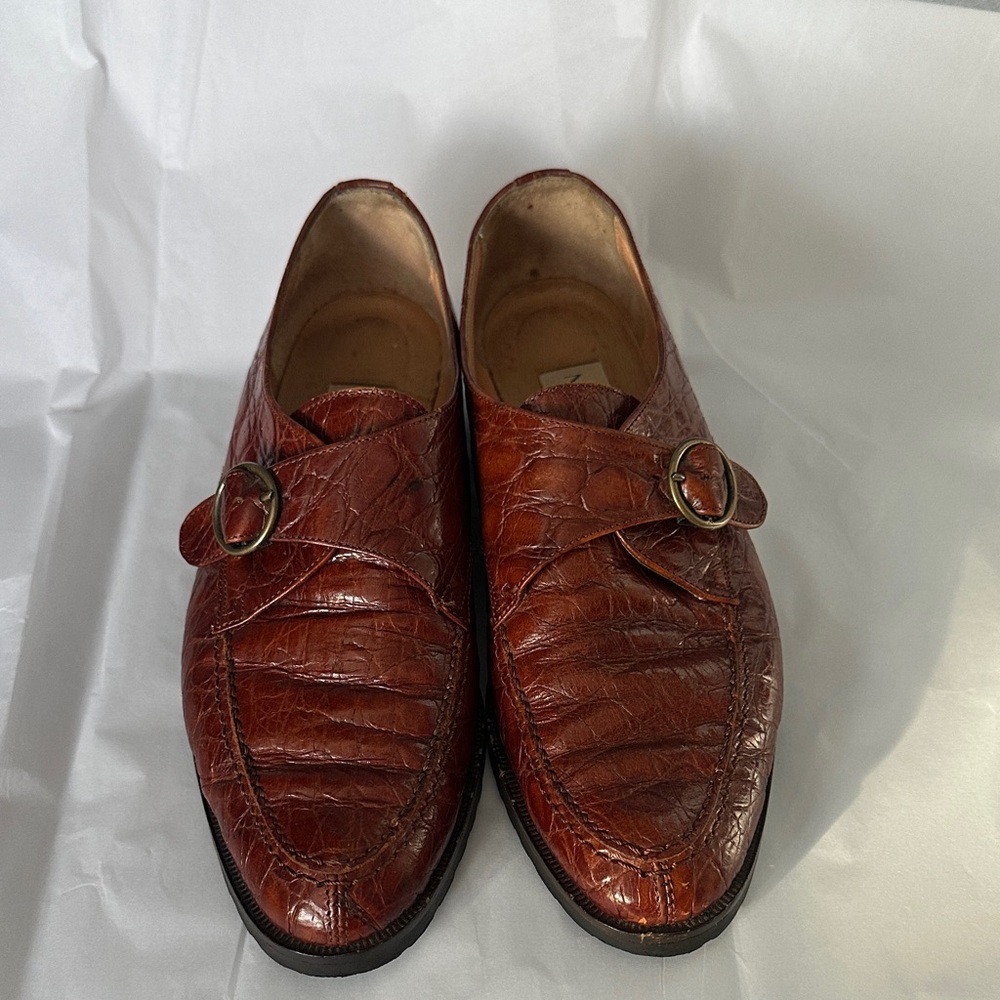 Nordstrom vintage classic Brown Crocodile Loafers
